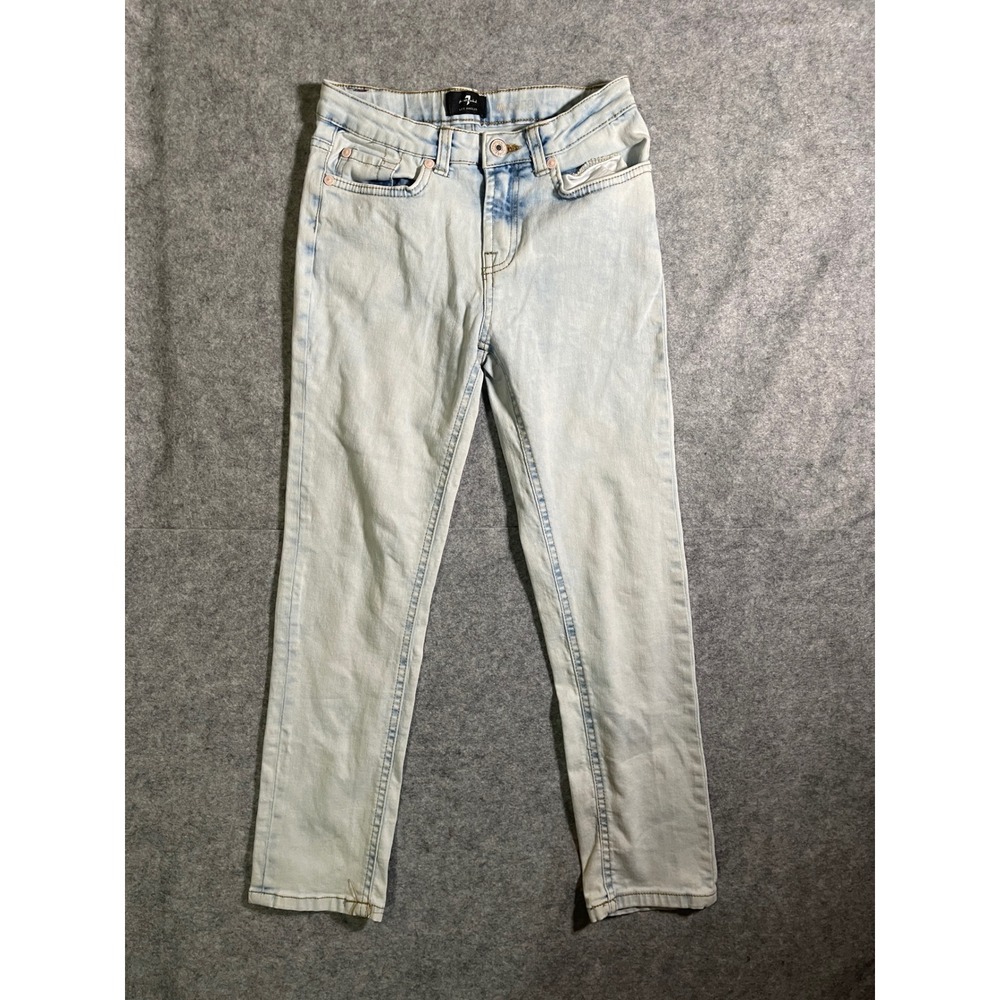 7 For All Mankind Kids Light Wash A Pocket Denim Jeans Size 12 Adjustable Waist‎